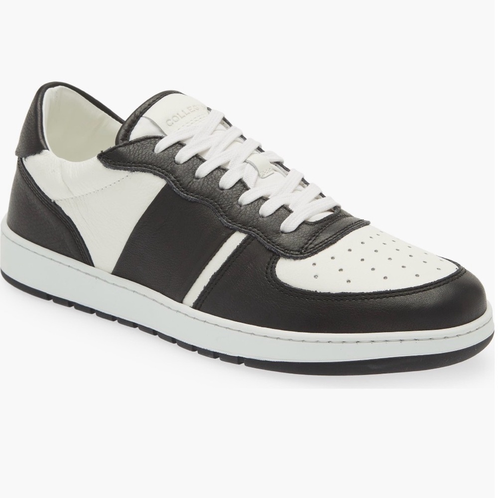 Collegium Pillar Destroyer Leather Low Top Sneaker Black/White Size NEW! $225